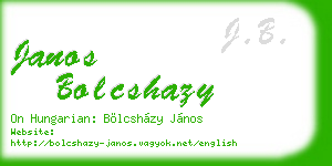 janos bolcshazy business card