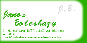 janos bolcshazy business card